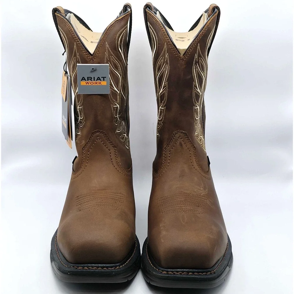Ariat WorkHog XT Phoenix Carbon Toe Pull On Work Boots Men's 9.5 EE Brown NWT
